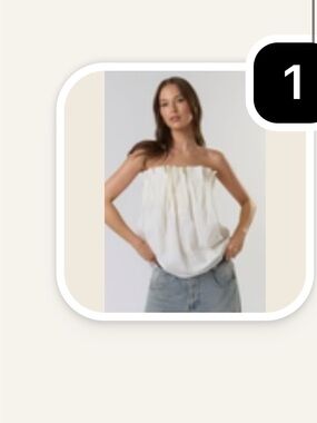 Ivory Strapless Ruched Tube Top